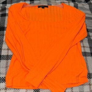 Bold Orange Long Sleeve Women's Top